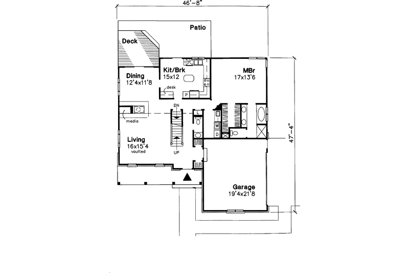 Home Plan - Floor Plan - Main Floor for Country House Plan #320-632 - 4 bed, 2.5 bath