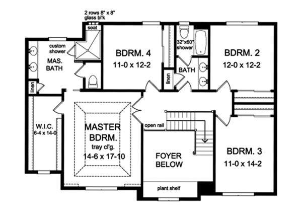 Home Plan - Colonial Floor Plan - Upper Floor Plan #1010-165