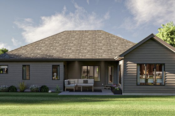 Exterior - Rear Elevation for Craftsman House Plan #455-219 - 3 bed, 2 bath