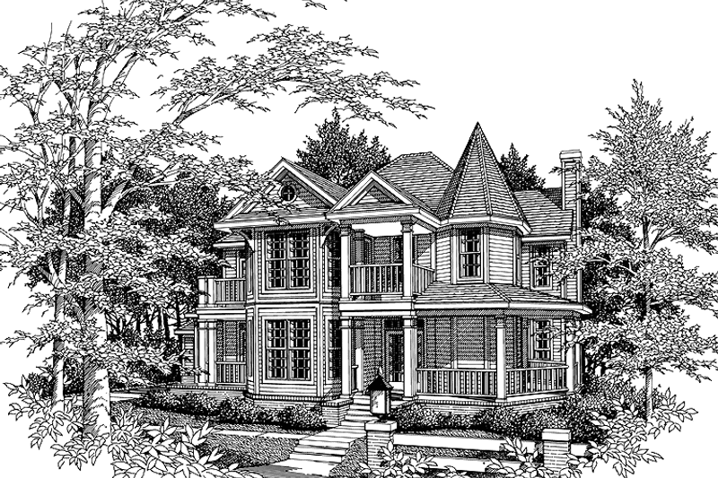 Home Plan - Exterior - Front Elevation 3 for Victorian House Plan #952-234 - 3 bed, 2 bath