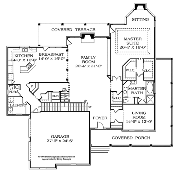 House Blueprint - Colonial Floor Plan - Main Floor Plan #453-246