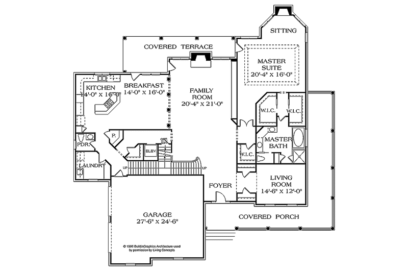 Dream House Plan - Floor Plan - Main Floor for Colonial House Plan #453-246 - 6 bed, 4 bath