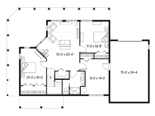 Home Plan - Country Floor Plan - Lower Floor Plan #23-2478