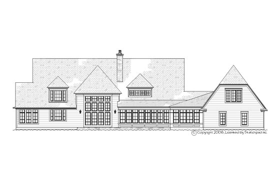 Exterior - Rear Elevation for European House Plan #901-102 - 4 bed, 3.5 bath