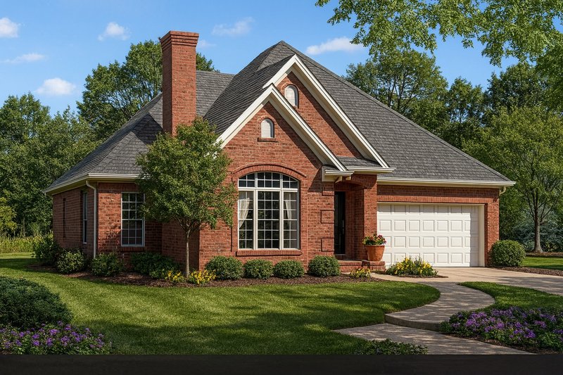 Architectural House Design - Exterior - Front Elevation 3 for Traditional House Plan #17-1005 - 3 bed, 2 bath