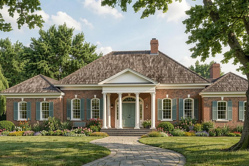 Exterior - Front Elevation 2 for Classical House Plan #137-238 - 4 bed, 3 bath