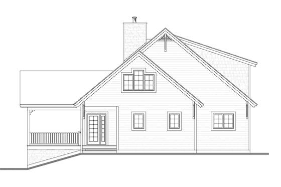Exterior - Rear Elevation for European House Plan #23-2512 - 6 bed, 3.5 bath