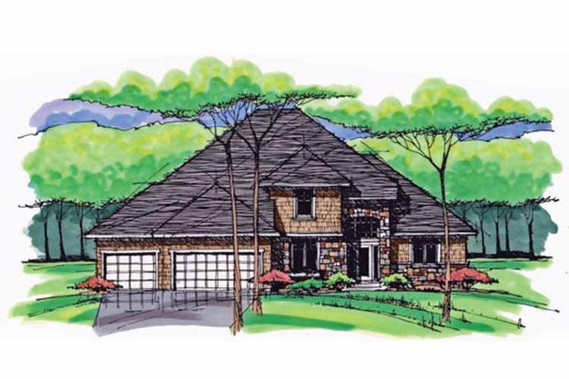 Architectural House Design - Colonial Exterior - Front Elevation Plan #51-1034