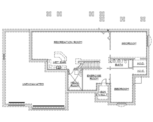 Architectural House Design - Traditional Floor Plan - Lower Floor Plan #945-108