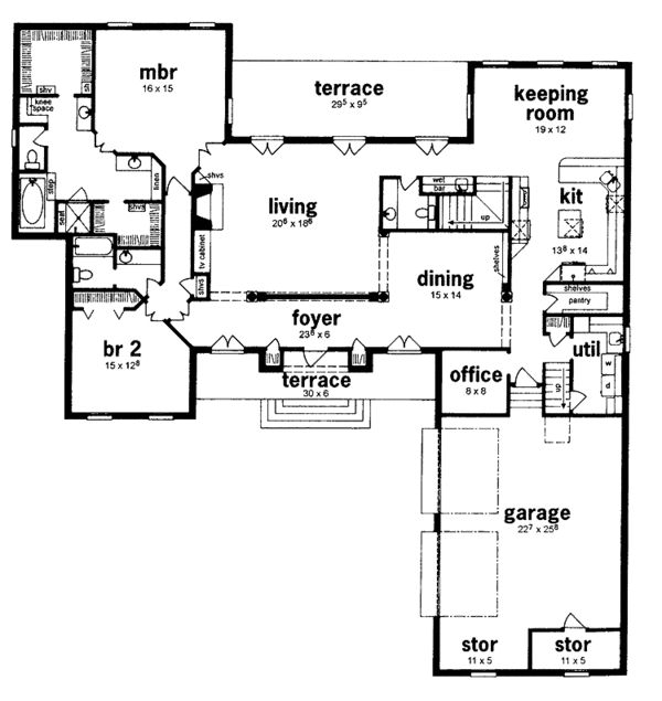 Dream House Plan - European Floor Plan - Main Floor Plan #36-563