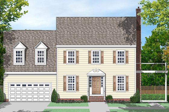 Exterior - Front Elevation 3 for Colonial House Plan #1053-74 - 3 bed, 2.5 bath