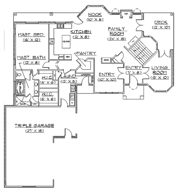 Architectural House Design - Country Floor Plan - Main Floor Plan #945-59