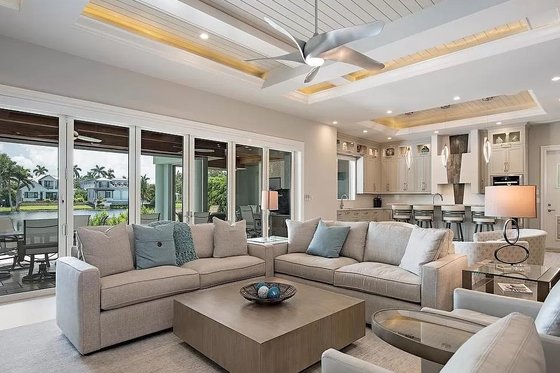 Interior - Family Room 1 for Beach House Plan #548-56 - 5 bed, 5.5 bath