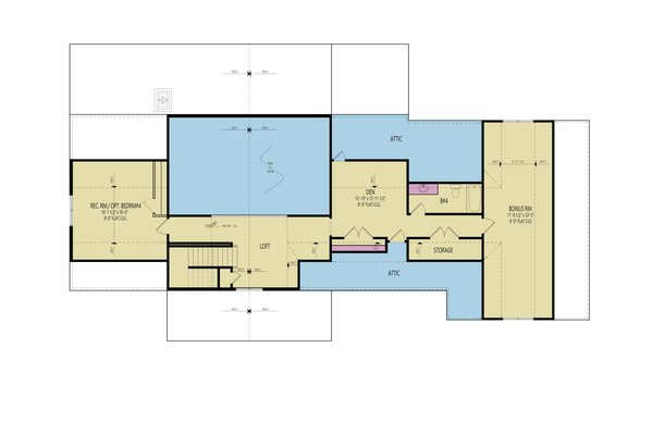 House Blueprint - Farmhouse Floor Plan - Upper Floor Plan #119-471