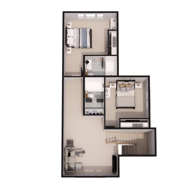 Farmhouse Floor Plan - Upper Floor Plan #51-1264