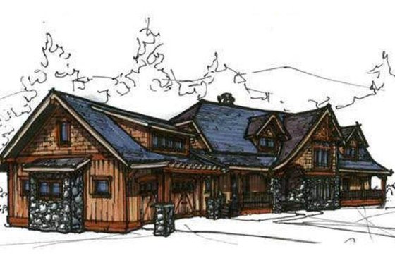 Exterior - Front Elevation 3 for Craftsman House Plan #921-8 - 3 bed, 3.5 bath