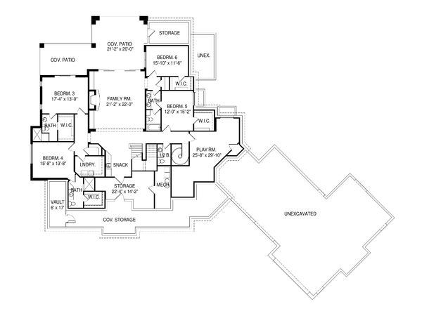 Craftsman Floor Plan - Lower Floor Plan #920-98