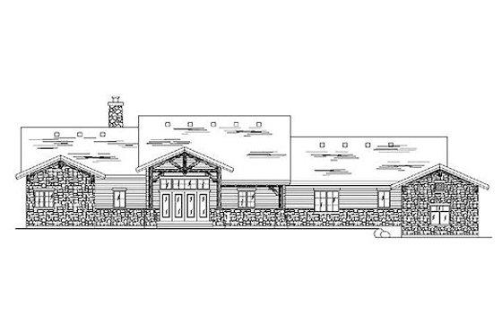 Exterior - Rear Elevation for Craftsman House Plan #5-277 - 4 bed, 3 bath