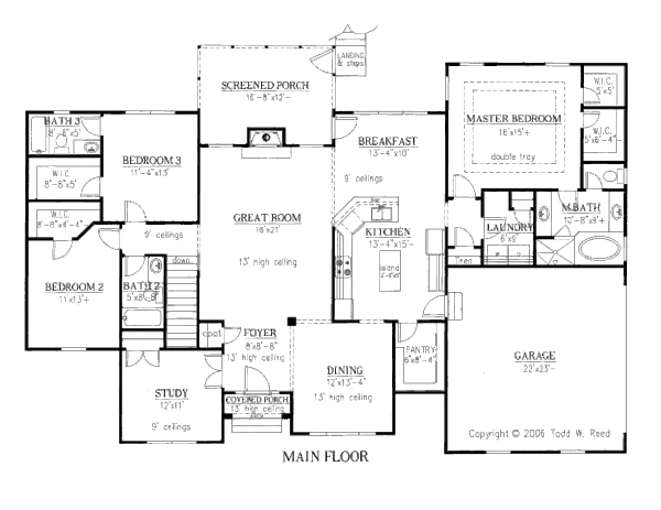 Architectural House Design - European Floor Plan - Main Floor Plan #437-31