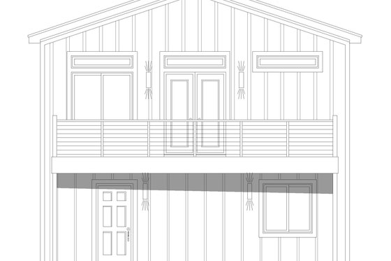Exterior - Rear Elevation for Traditional House Plan #932-438 - 3 bed, 2 bath