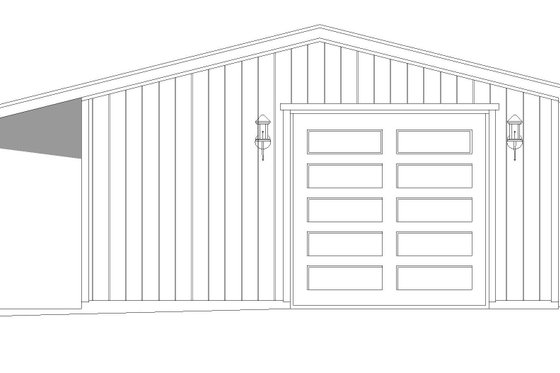 Exterior - Rear Elevation for Contemporary House Plan #932-85, 0 bath