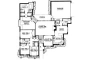 European Style House Plan - 4 Beds 3 Baths 2315 Sq/Ft Plan #40-191 