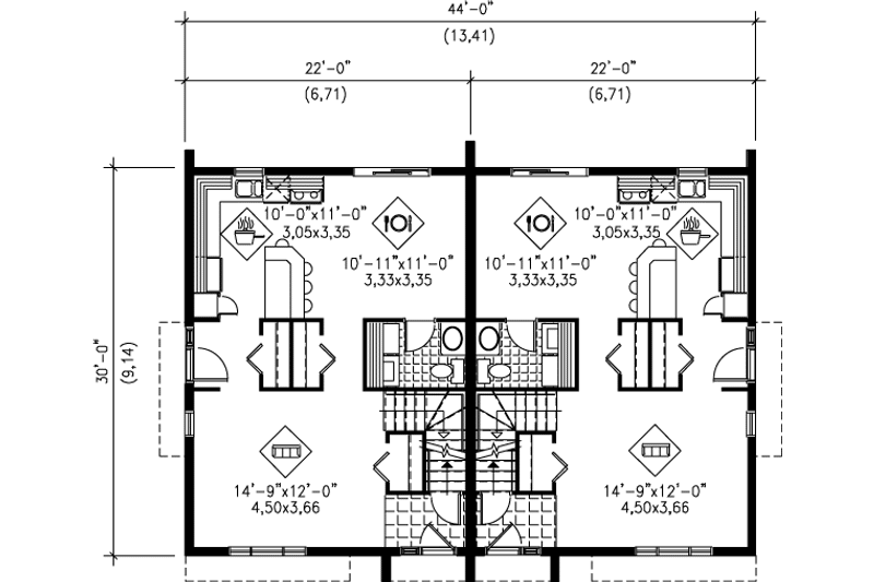 Dream House Plan - Floor Plan - Main Floor for Modern House Plan #25-3032 - 3 bed, 1.5 bath