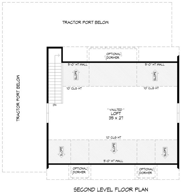 House Blueprint - Farmhouse Floor Plan - Upper Floor Plan #932-1002