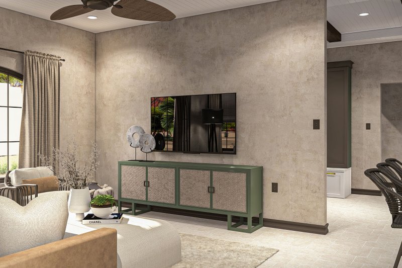 Architectural House Design - Interior - Family Room 1 for Adobe / Southwestern House Plan #455-449 - 1 bed, 1 bath