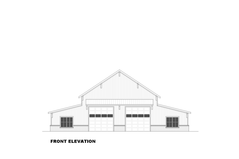 House Blueprint - Exterior - Front Elevation 3 for Farmhouse House Plan #1117-43 - 1 bed, 2 bath