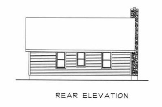 Exterior - Rear Elevation for Cabin House Plan #22-116 - 2 bed, 1 bath