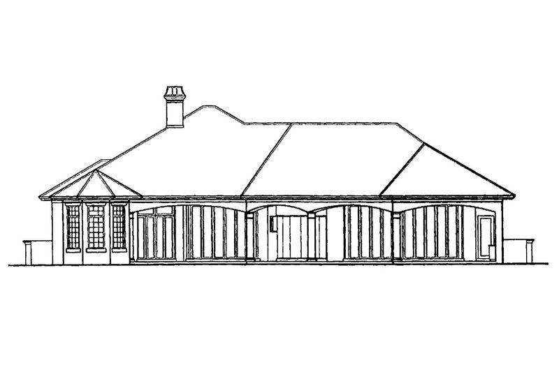 Architectural House Design - Exterior - Rear Elevation 1 for Mediterranean House Plan #930-291 - 3 bed, 4 bath