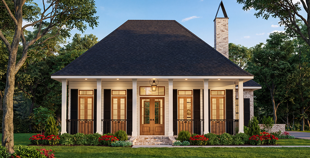 Exterior - Front Elevation 2 for Ranch House Plan #406-9655 - 3 bed, 2 bath