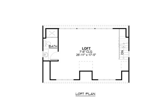 Floor Plan - Upper Floor for Country House Plan #1064-287, 1 bath