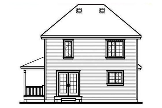 Exterior - Rear Elevation for Country House Plan #23-262 - 3 bed, 2 bath