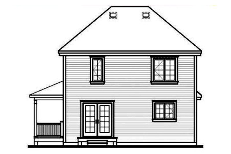 Home Plan - Exterior - Rear Elevation for Country House Plan #23-262 - 3 bed, 2 bath