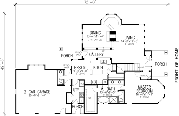 House Plan Design - Cottage Floor Plan - Main Floor Plan #410-186