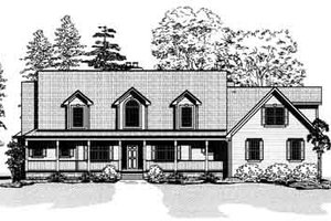 Country Exterior - Front Elevation Plan #9-110