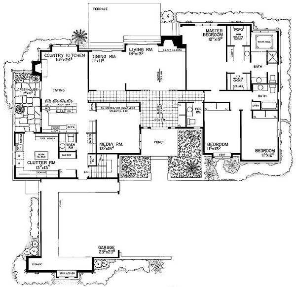 Dream House Plan - Ranch Floor Plan - Main Floor Plan #72-483
