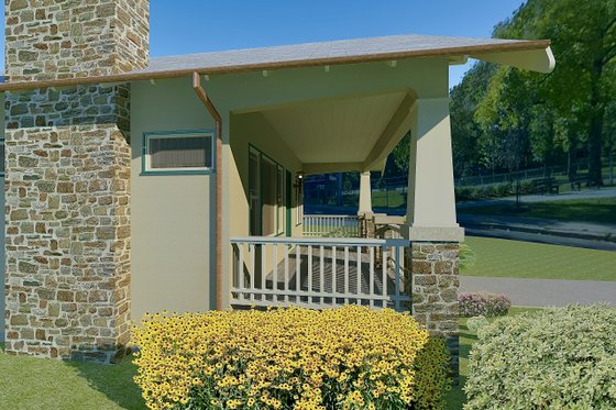 Exterior - Covered Porch for Craftsman House Plan #489-13 - 3 bed, 2 bath