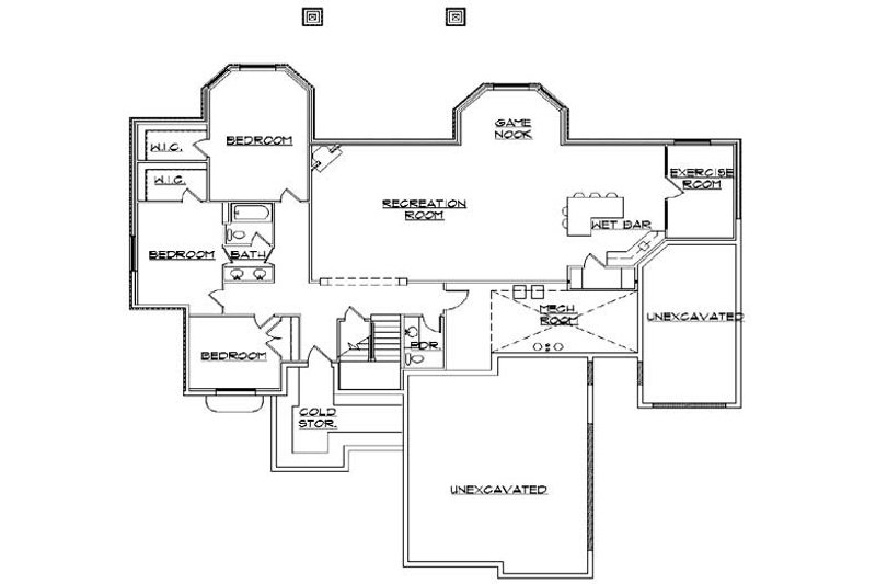 Dream House Plan - Floor Plan - Lower Floor for European House Plan #5-305 - 6 bed, 4 bath