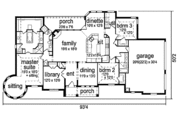 European Style House Plan - 3 Beds 3 Baths 2985 Sq/Ft Plan #84-491 
