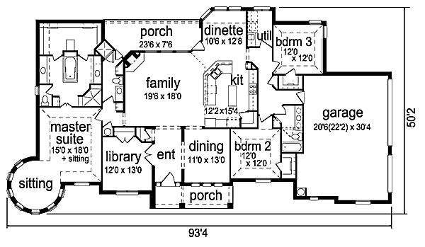 Dream House Plan - European Floor Plan - Main Floor Plan #84-491