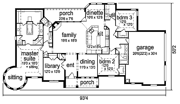 House Blueprint - European Floor Plan - Main Floor Plan #84-491