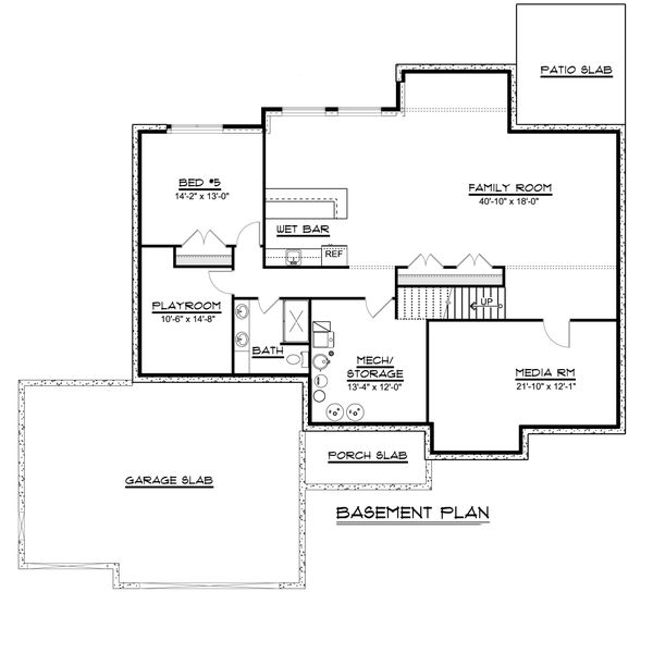 House Plan Design - Ranch Floor Plan - Lower Floor Plan #1064-82