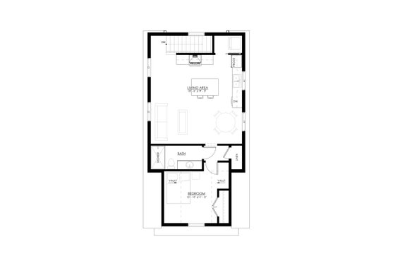 Floor Plan - Upper Floor for Farmhouse House Plan #1114-30 - 1 bed, 1 bath