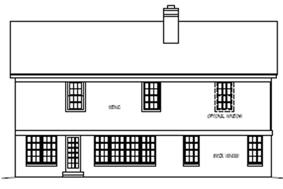 Exterior - Rear Elevation for European House Plan #329-259 - 4 bed, 2.5 bath