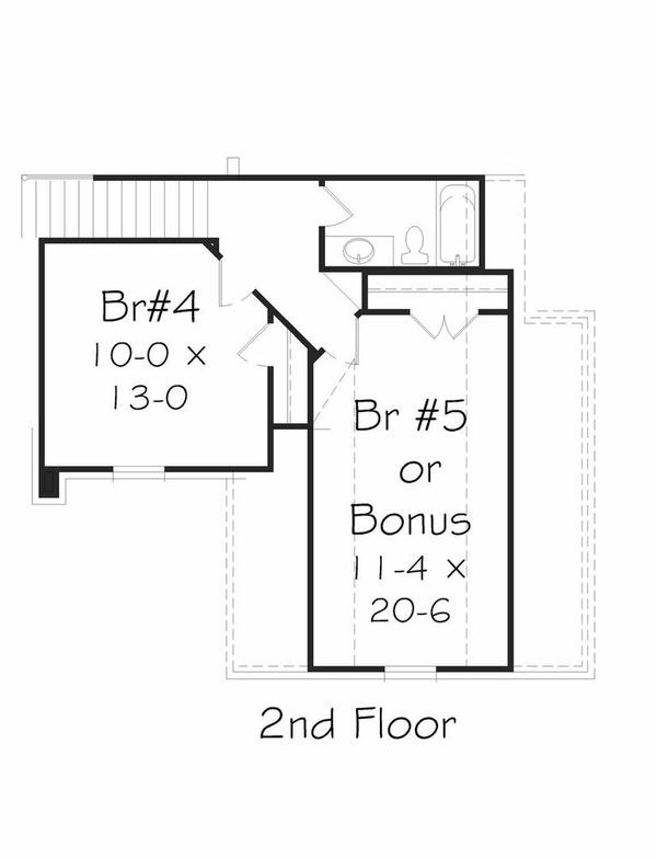 Traditional Floor Plan - Upper Floor Plan #329-350