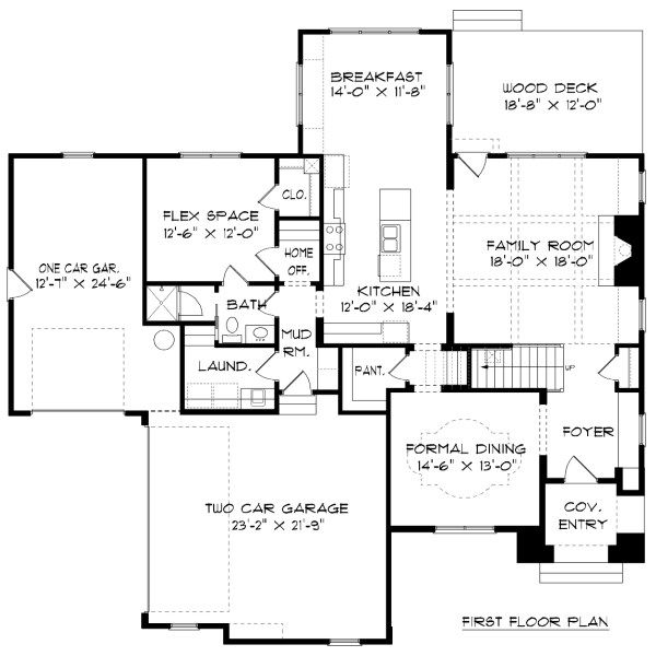 Dream House Plan - Tudor Floor Plan - Main Floor Plan #413-888