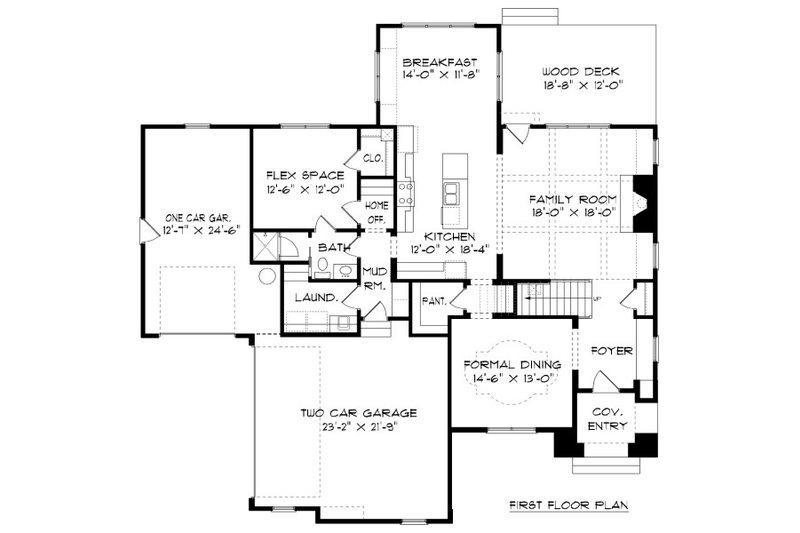 Home Plan - Floor Plan - Main Floor for Tudor House Plan #413-888 - 5 bed, 4 bath